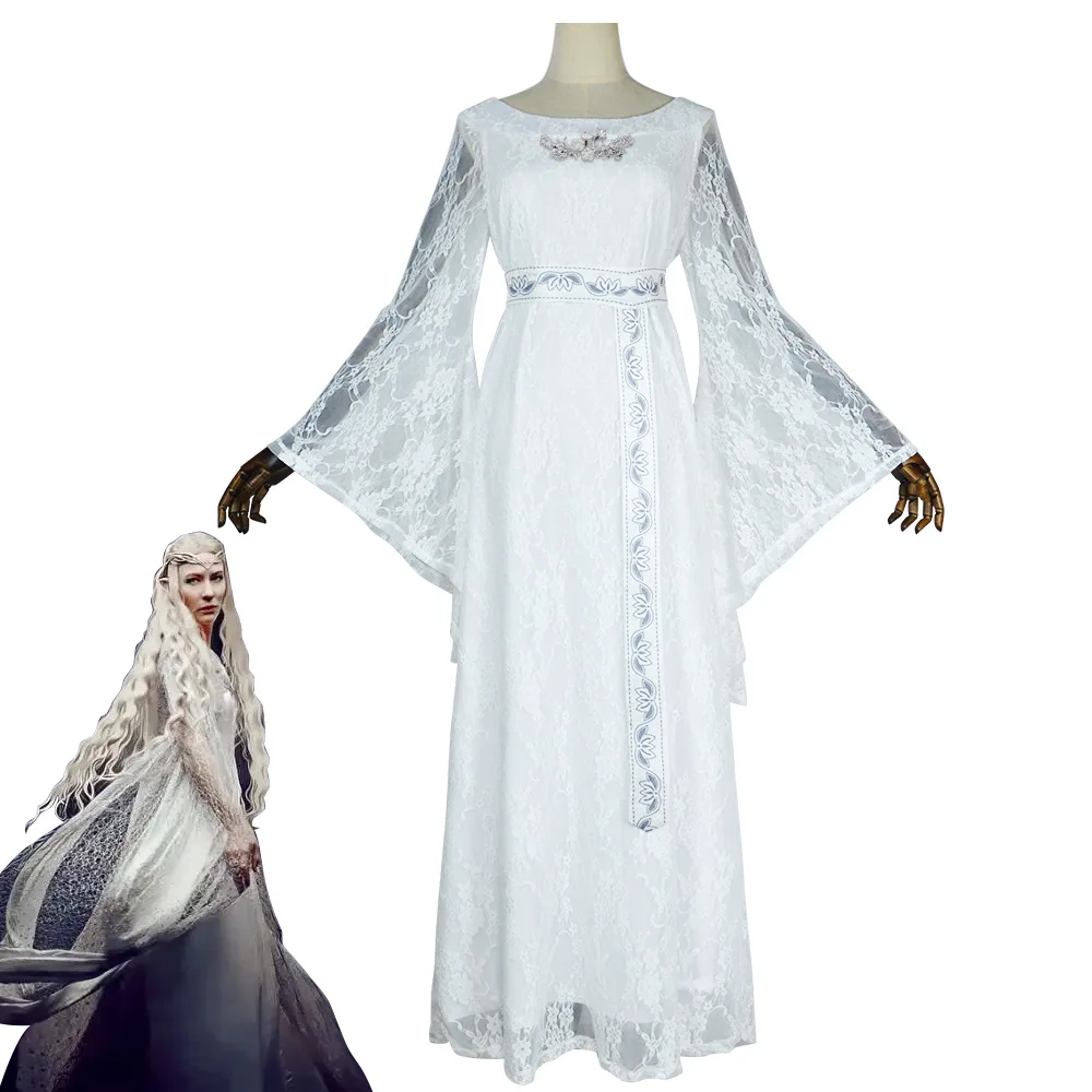 

The Lord of the Rings Galadriel Fairy Queen Retro Banquet Dress Halloween Masquerade Carnival Party Cosplay Costume for Women