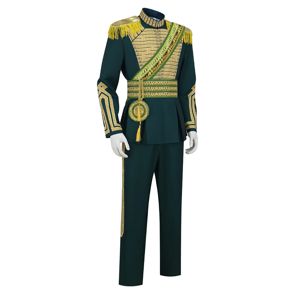 Wicked Fiyero Prince Green Gold Full Set Cosplay Costume Drum Major Outfit Halloween Party Performance - view 4