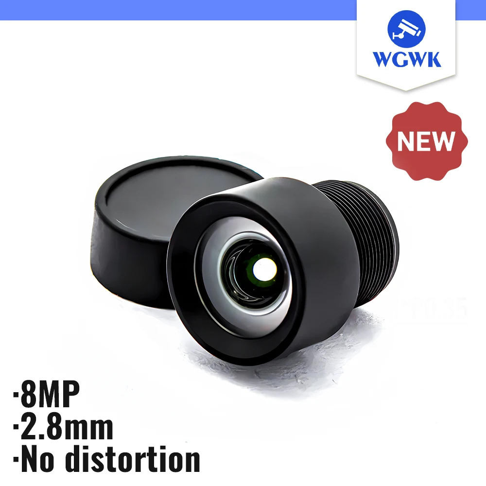 WGWK-3759 CCTV 카메라 렌즈, HD 8MP 2.8mm M8 마운트, 왜곡 없음, 감시 보안 IP 카메라 옵션, 1/2.8 인치 IMX415 F2.5