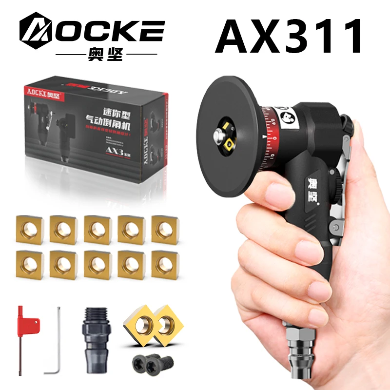 Aocke ax311 máquina de chanfrar pneumática rebarbação 45 graus mini portátil máquina de corte de metal 30000rpm