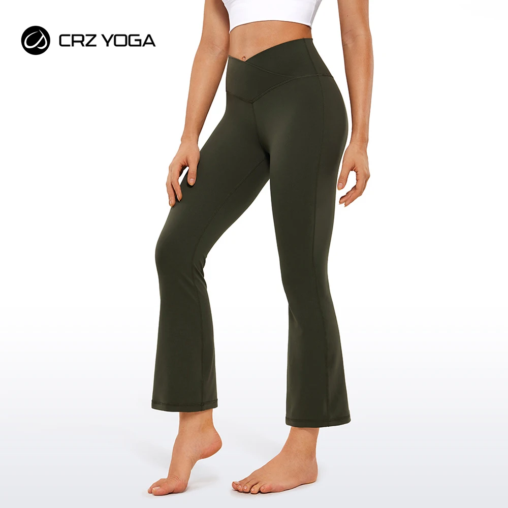 CRZ YOGA Womens Butterluxe Crossover Flare Leggings 25.6