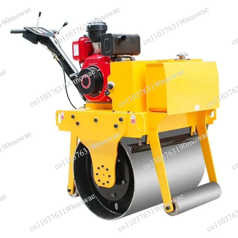 

Portable Single Drum Vibratory Roller, Walk-behind 5HP 330kg Road Compactor