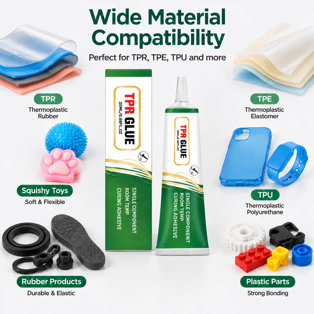 TPR Repair Glue 20ml Low Odor Room Temp For Stress Ball Squishies Plastic DIY Handcraft Studio Home Shoes  Material Bonding...