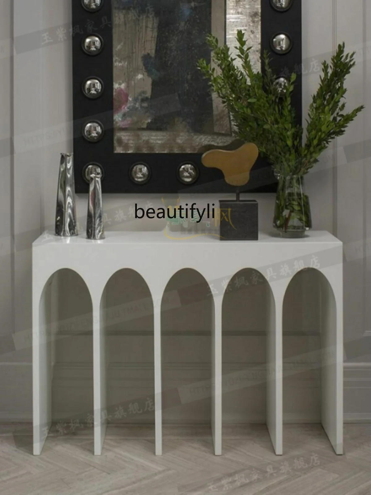 Nordic simple entrance foyer, modern fashion  individuality and creativity  design entrance table