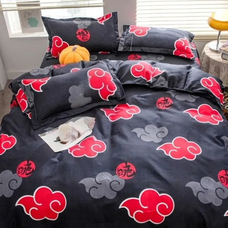 Neues NARUTO Uzumaki Naruto Bettlaken, Bettbezug, vierteiliges Bettset, superweich, bequem, dreiteiliges Set für Studentenwohnheime – Detail 4