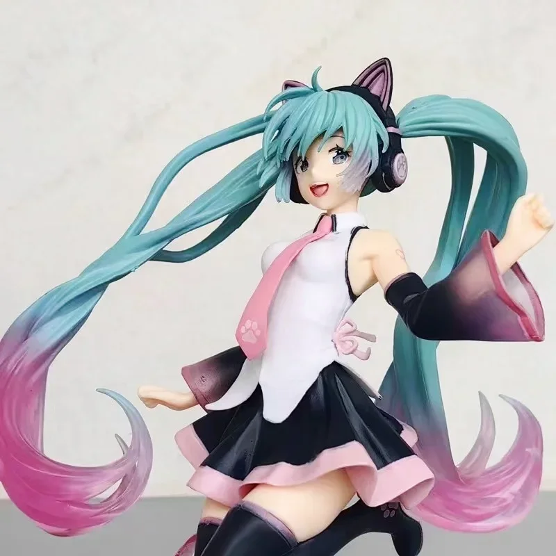 Anime Hatsune Miku PVC Action Figure, Estatueta Kawaii Artesanal, Modelo Colecionável, Brinquedo para Halloween, Presente de Aniversário Infantil