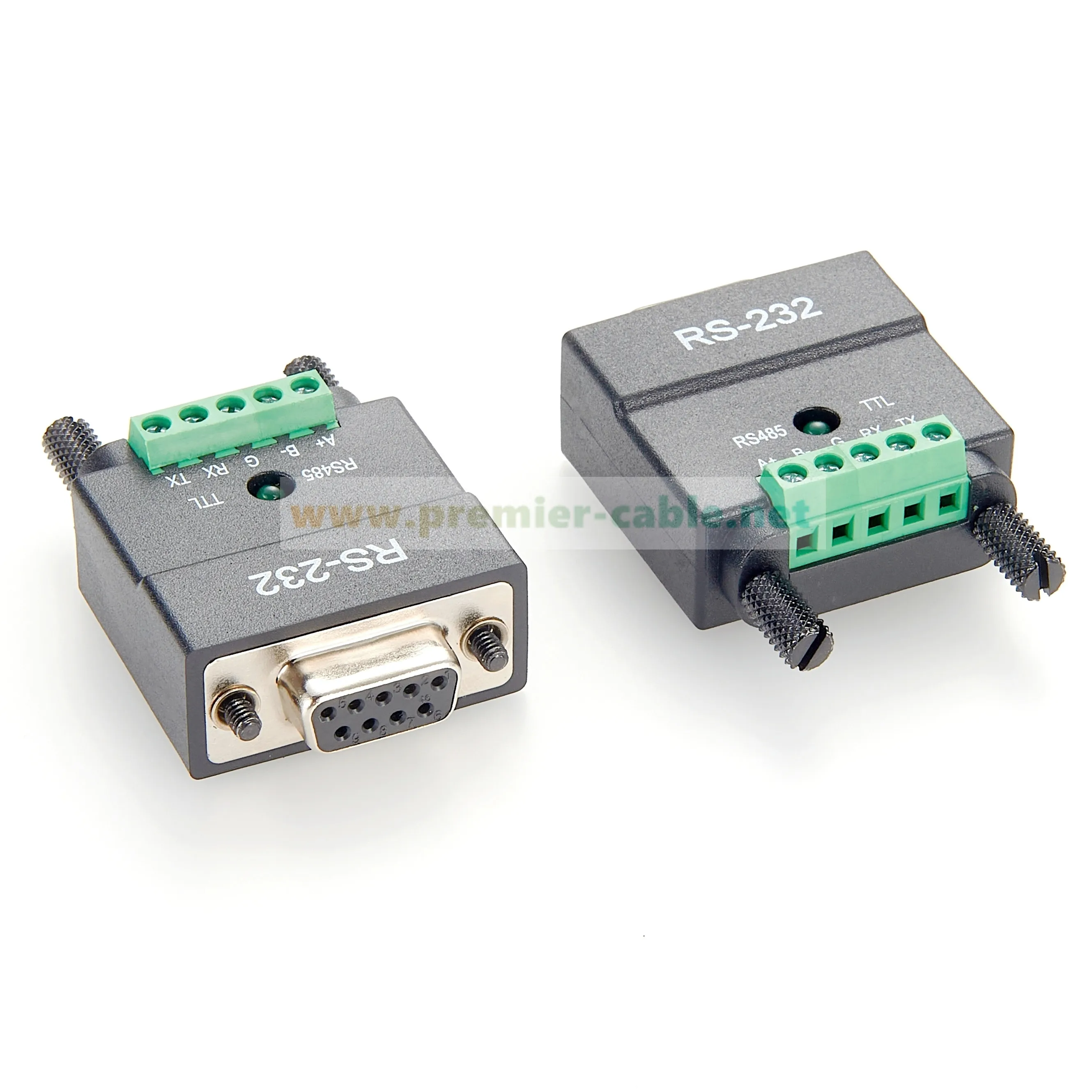 RS232 to RS485 TTL 2-in-1 Converter D-Sub 9Pin DB9 Female To 5pin Terminal Block RS232 to TTL RS232 to RS485 Serial Adapter