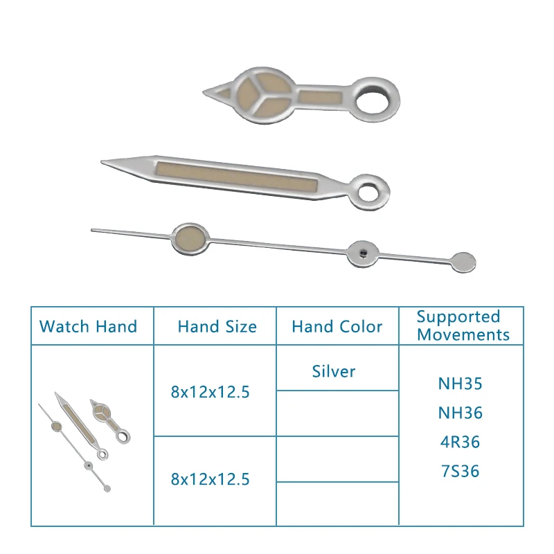 

Green Luminous Watch Hands SKX007 SKX009 Watch Pointer For NH36 NH35 4R35 4R36 Movement 8*12*12.5mm Hands Watch Replacement