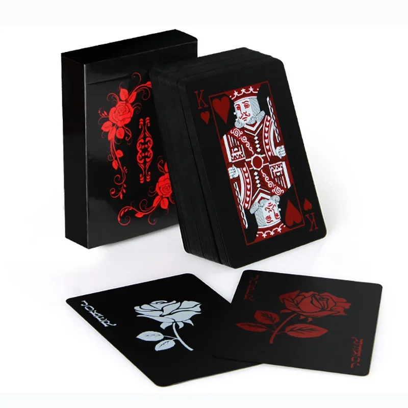 Матовые водонепроницаемые пластиковые игральные карты с цветком розы, подарок/вечеринка/семейная игра, волшебный покер, индивидуальные вырезанные карты с цветами
