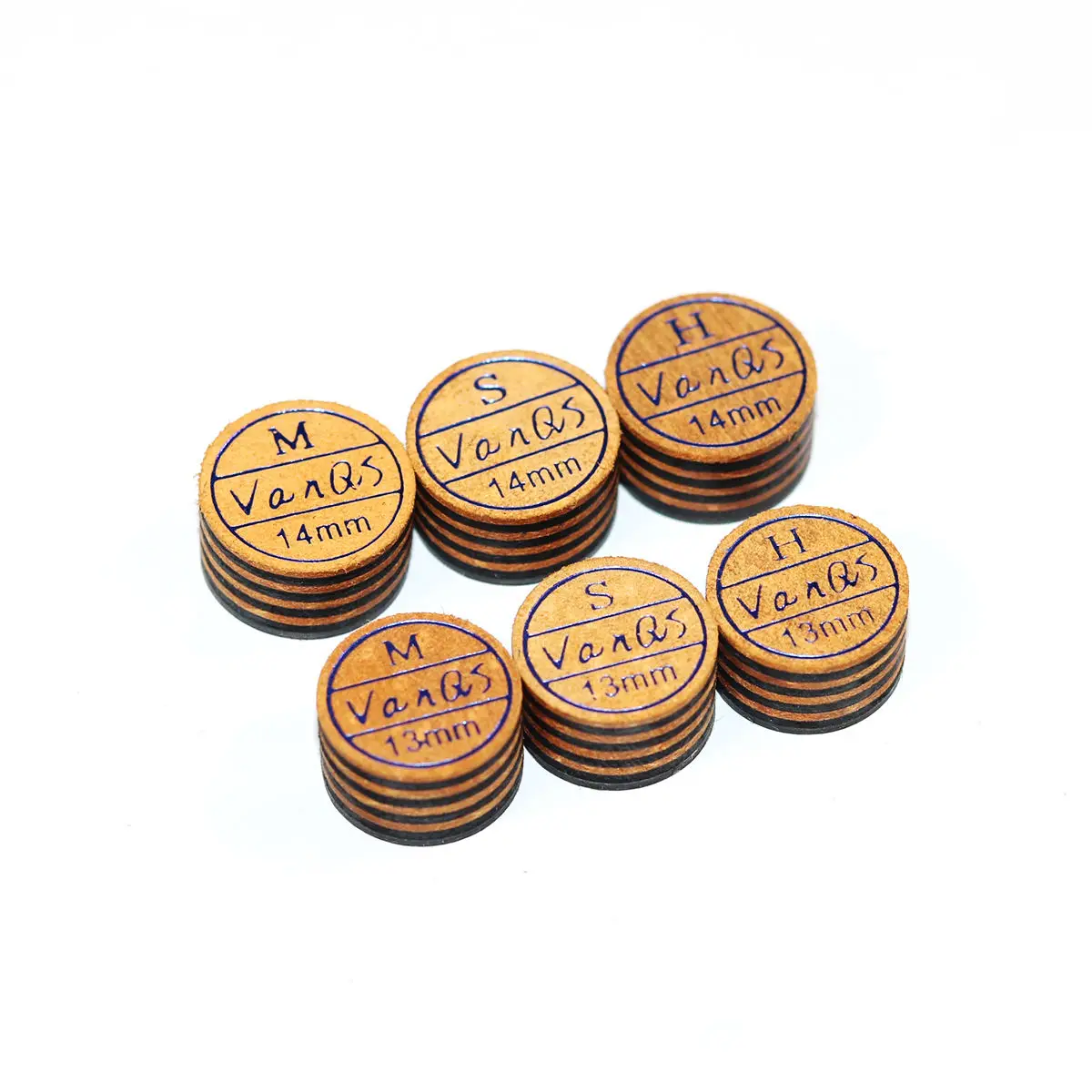 

New Arrival VanQs Premium 13MM/14MM Size 8 Layers Leather Pool Cue Tip for Billiards Cue Stick