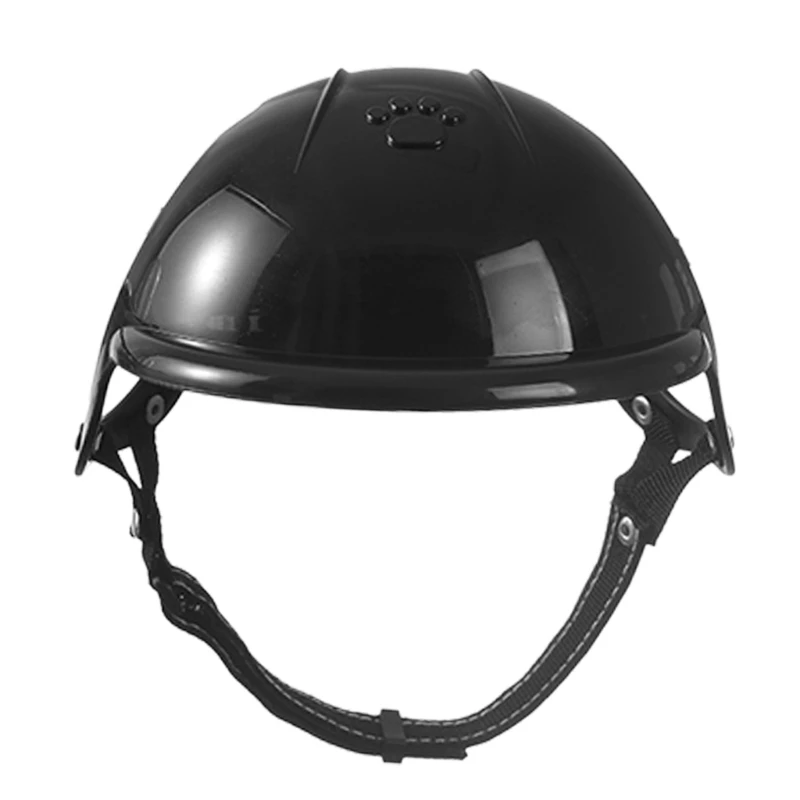 Leichter ABS-Haustierhelm, Hundehelm mit Ohrlöchern und verstellbarem Kinnriemen für Motorradfahren, Radfahren oder – Detail 1