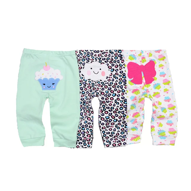Kiddiezoom 3 sztuk/partia moda kreskówka 100% bawełna Baby Boy Girl spodnie miękkie spodnie dziecięce