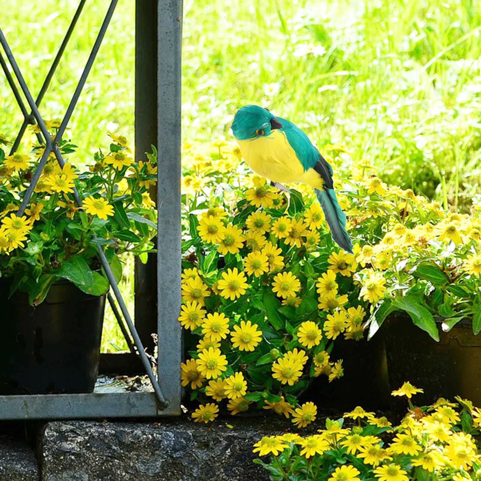 

3D Realistic Simulated Parrot Ornament Lifelike Artificial Bird Decorative Model Creative Office Micro Landscaping