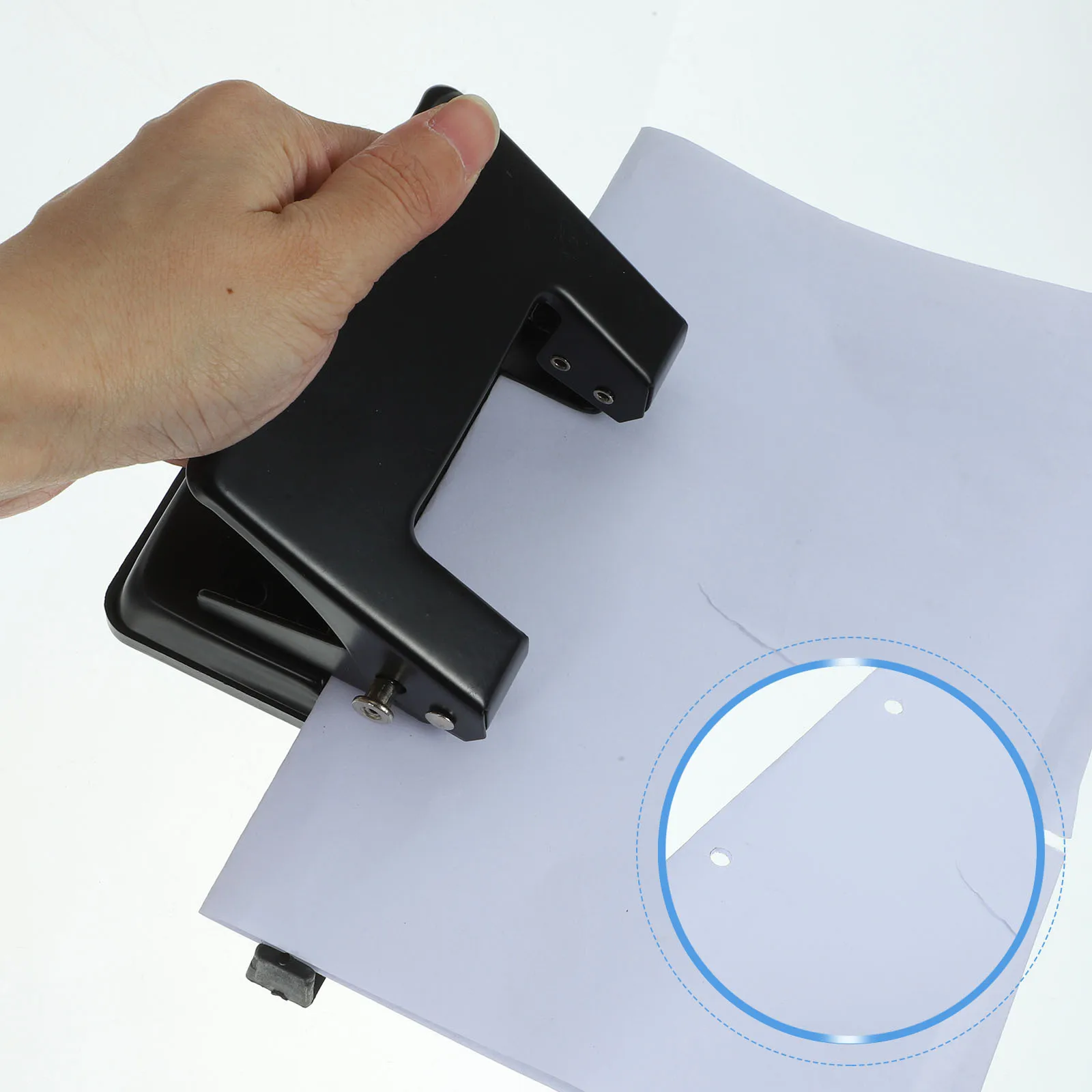 Compact 2 Hole Puncher Ergonomic Design Paper Hole Punch for School Office Card Art Work Multi-Function Planner Accessory