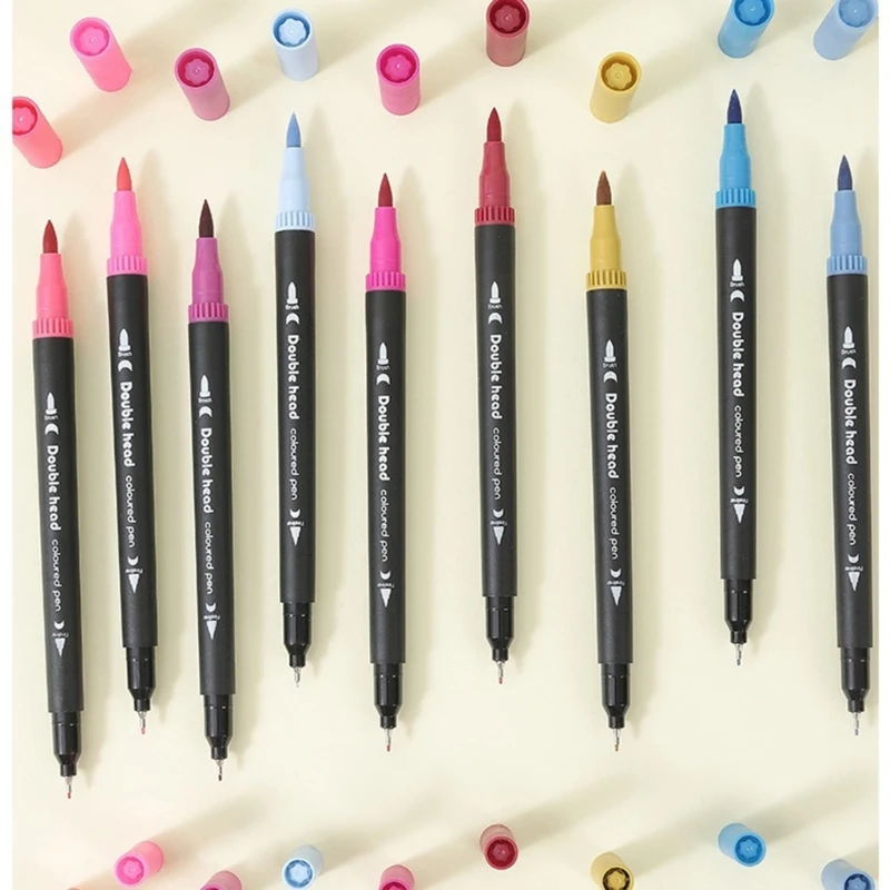 Imagem -03 - Caneta Dupla Cabeça Tinta Acrílica com Estojo de Armazenamento Escova Ponta Fina Secagem Rápida Scrapbooking Desenho de Arte 60 Cores 72 Cores
