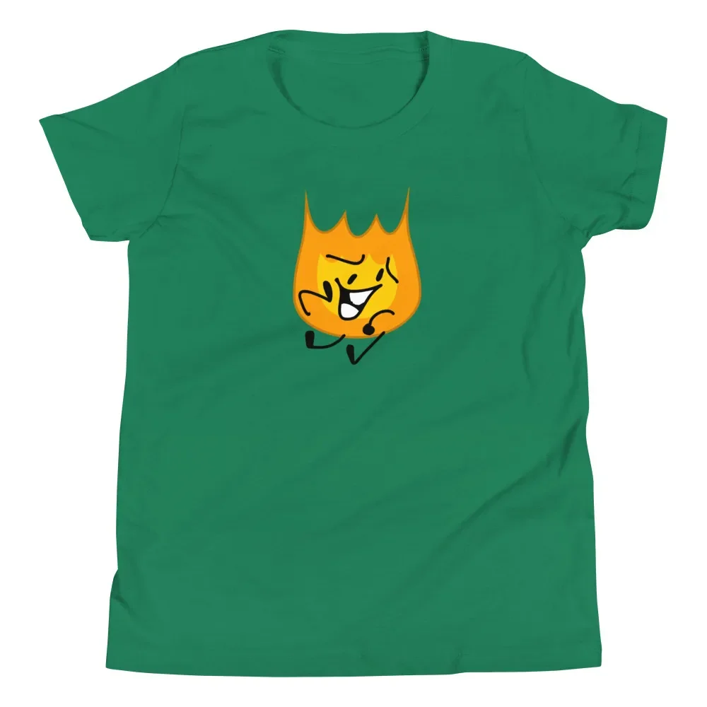 Battle For Dream Island Firey Youth T-Shirt Green, Blue, Red, Gray, White S-XL