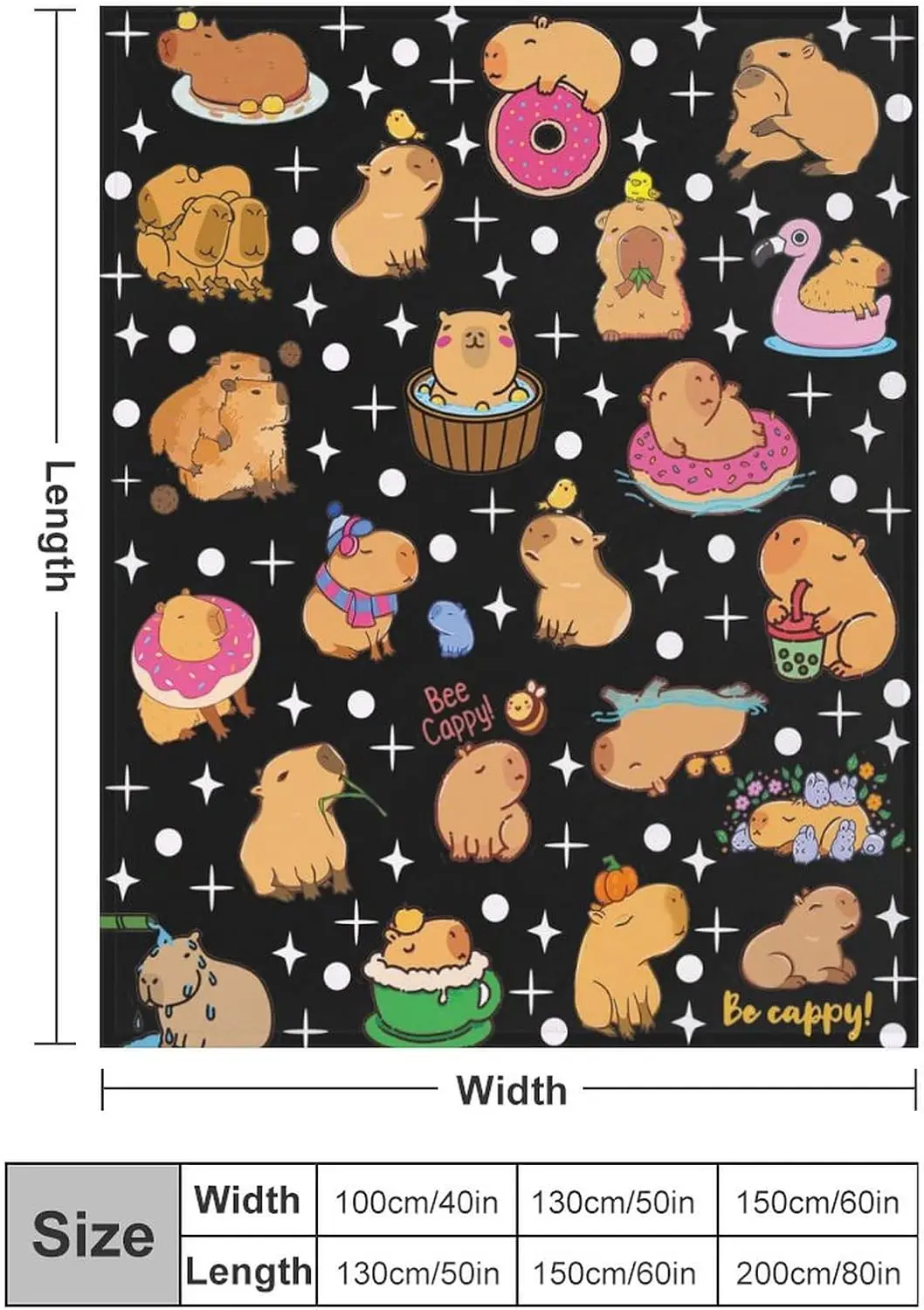 Cute Capybara Blanket Soft Capybara Throw Blanket Flannel Plush Bedding Blankets for Kids Adults Travel Gifts 50X40 inch