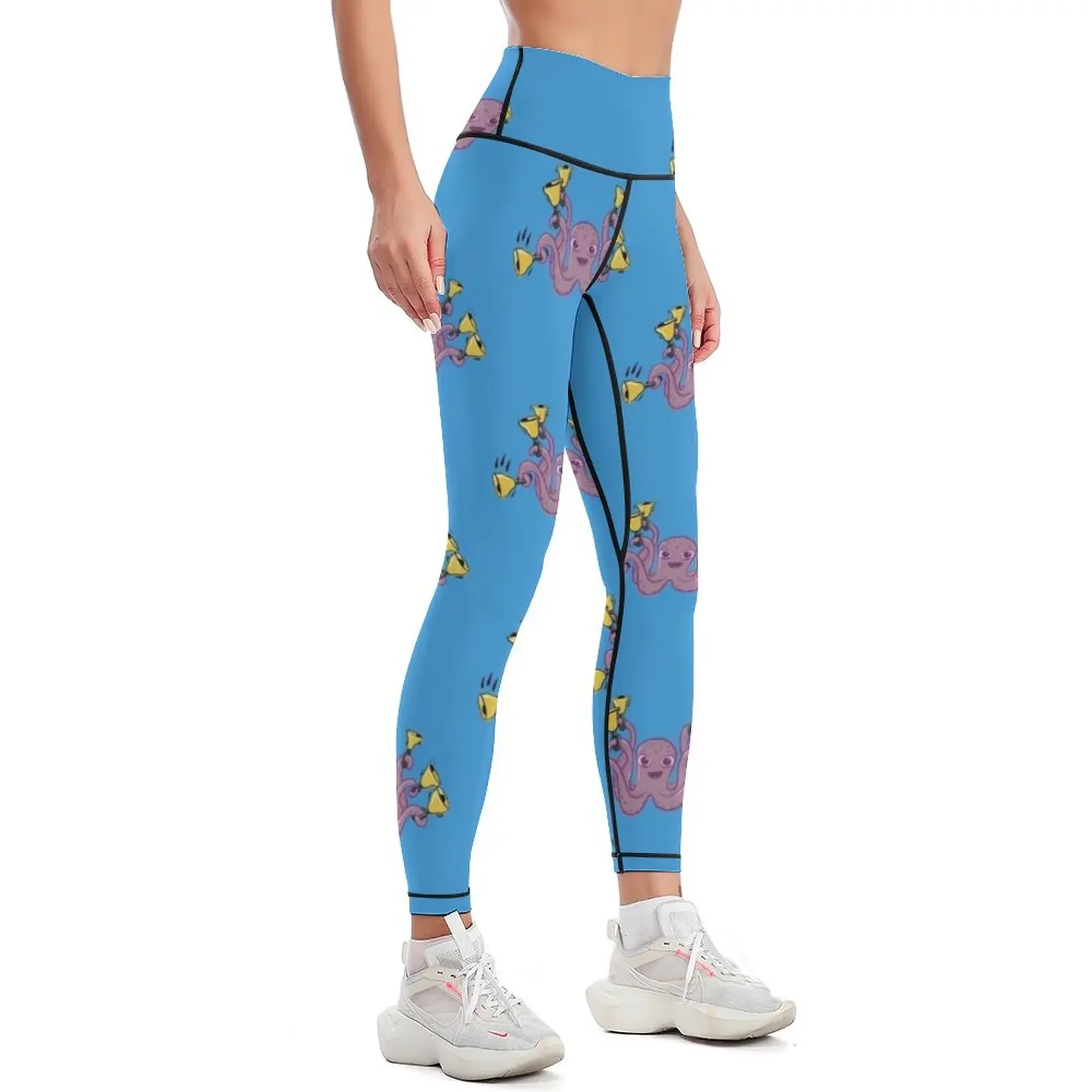 Pulpo Ringing Handbells Leggings de dibujos animados mujer deportiva ropa de gimnasio fitness pantalones de mujer pantalones de mujer Leggings de mujer