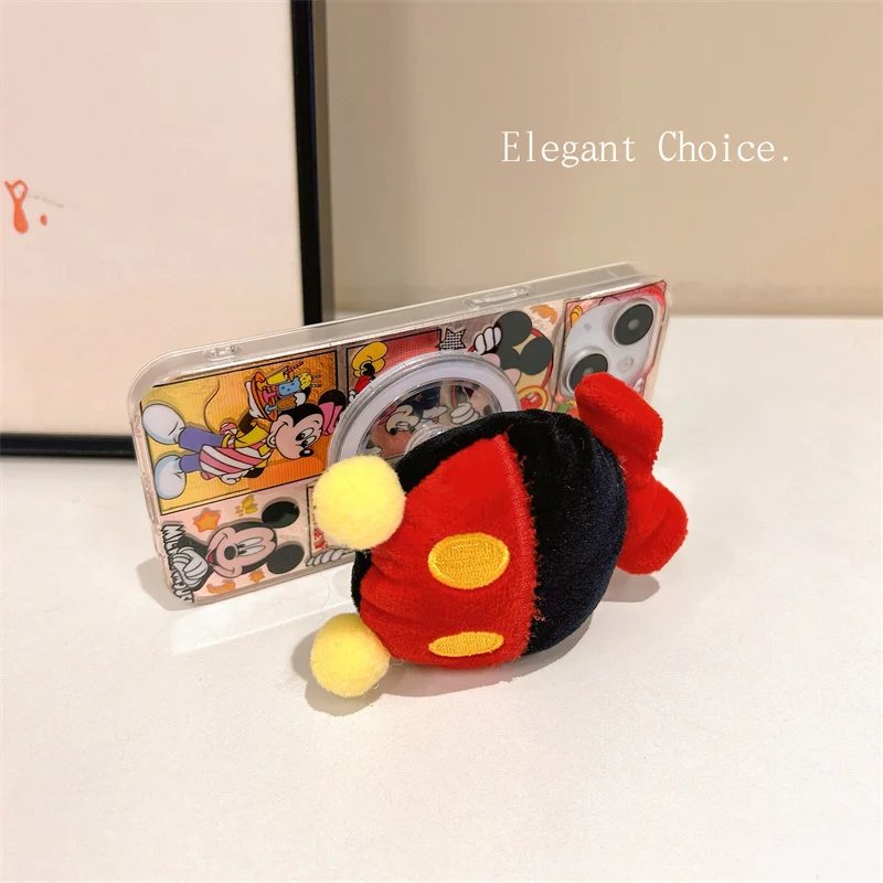 Urocze etui z bezprzewodowym ładowaniem Mickey Minnie Magsafe do iPhone'a 13 14 15 16 Pro Max Urocza pluszowa podstawka magnetyczna z Myszką Miki
