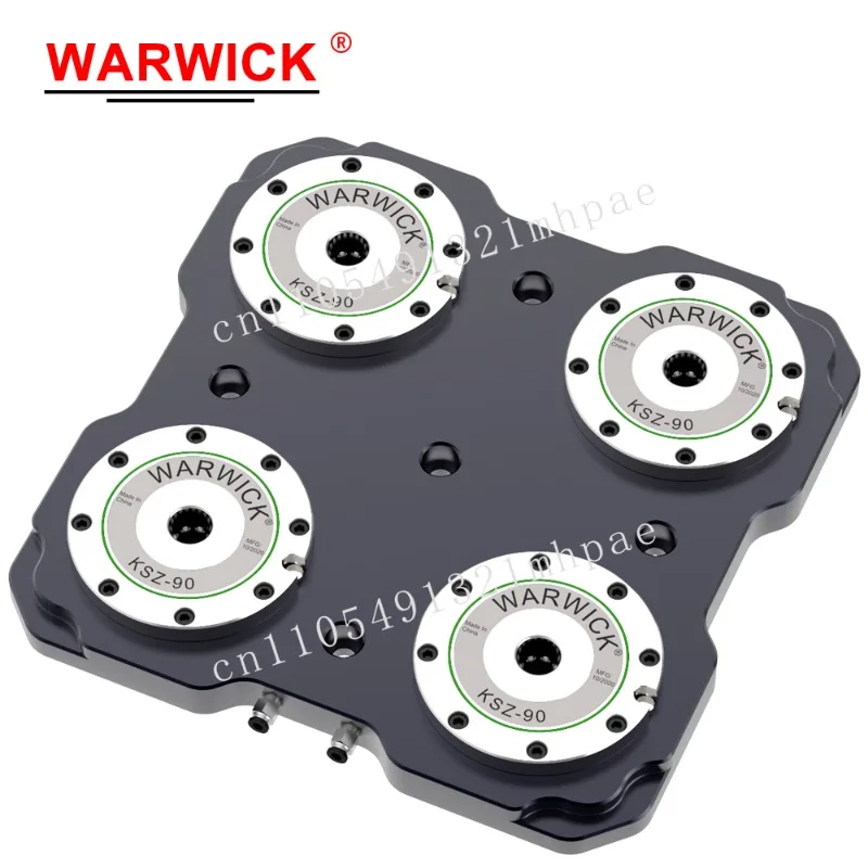 

KSZ90-T4 zero-point CNC clamping system with 4 clamping stations, the shortest setting time