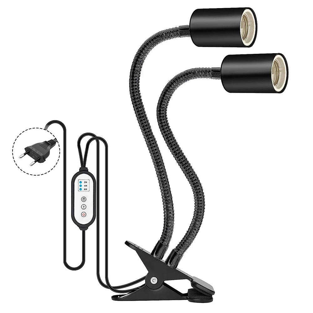 Lâmpada de Calor Réptil Rotativa, Cabeça Dupla, Suporte Leve, UVA, Lâmpada UVB, 25W, 50W, 75W, Tartaruga, Lagartos, Plantas de Serpente