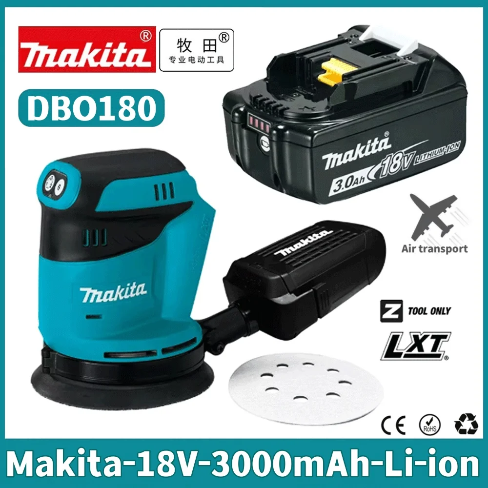 

Makita DBO180Z Cordless Rechargeable Disc Random Orbital Sander Woodworking Sanding Putty Polishing Wireless Tool Makita+battery