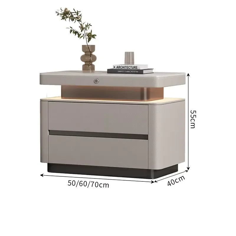 Trendy Italian Bedside Table Style Display Creative Storage Nights Table Minimalist Space Saving Mesita De Noche Home