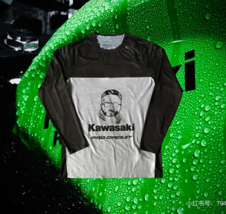 

Kawasaki мотоциклетная гоночная команда мужская футболка с длинным рукавом весна осень женские футболки 2025 новая спортивная одежда топы