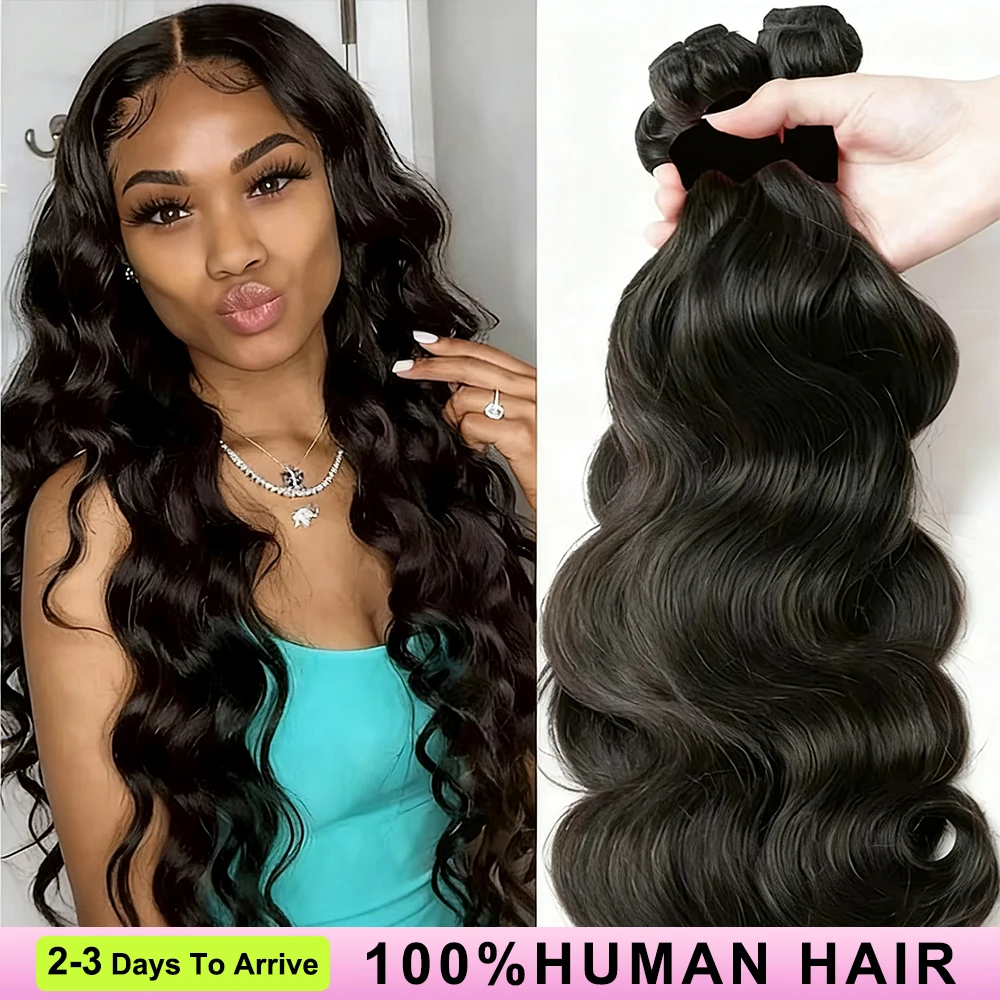40 zoll Körper Welle Bundles Brasilianische Haarwebart Bundles 3/4 PCS Menschliches Haar Bundles Natürliche/Tiefschwarz Remy haar Extensions