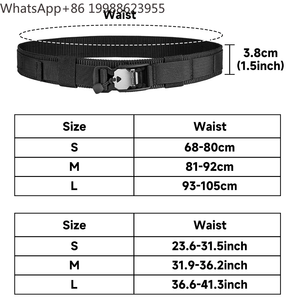 Men's Belt Tactical Belts Quick Release Magnetic Buckle Belt Nylon Webbing Canvas Waist Belts Adjustable