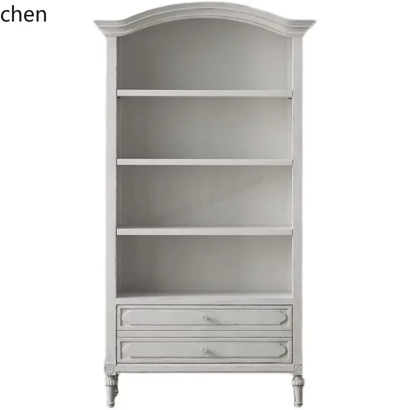 Solid Wood Carved Bookcase Storage Storage Display CabinetN8