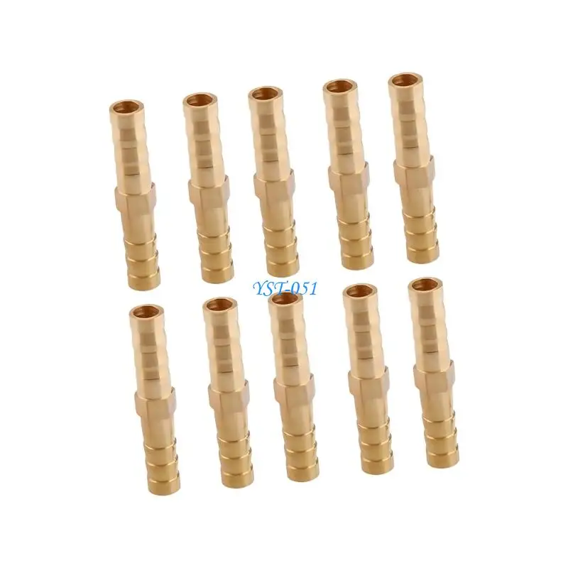E15A 10Pcs Corrosion Resistant Brass Barbed Adapters for Pipe Repair & Installation