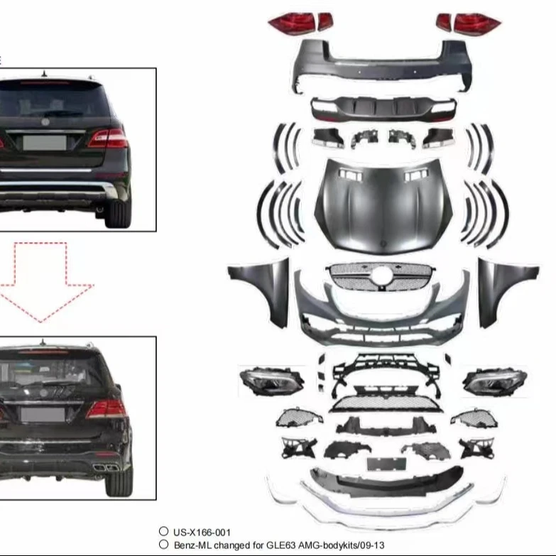 Wholesale Old To New Body Kit for Mercedes  ML63AMG W166 2013 2014 2015  upgrade To GLE W166 AMG Body kit auto parts