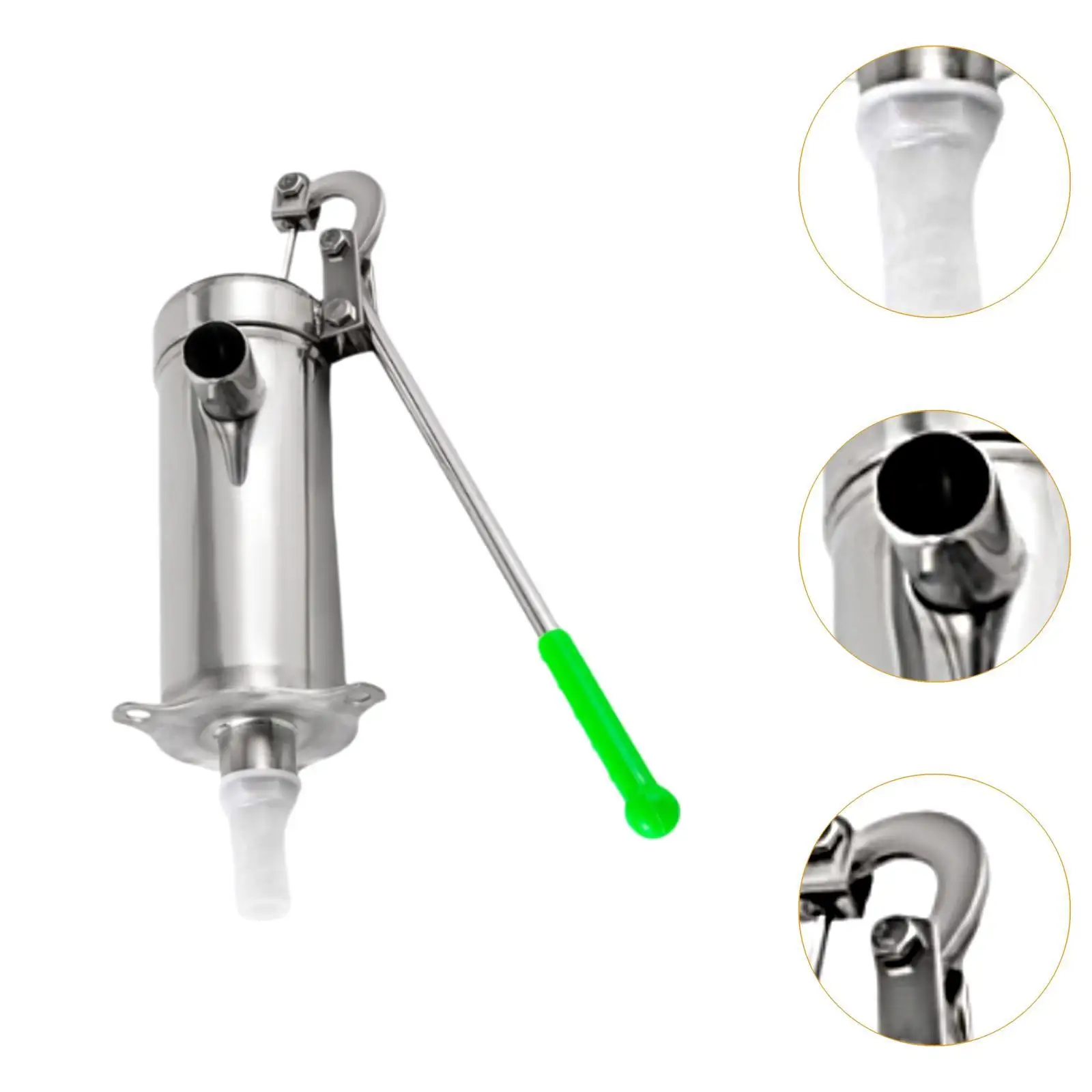 Manual Water Jet Suction Pump Ergonomic Stainless Steel Pitcher Kit for Domestic Well Garden and Yard