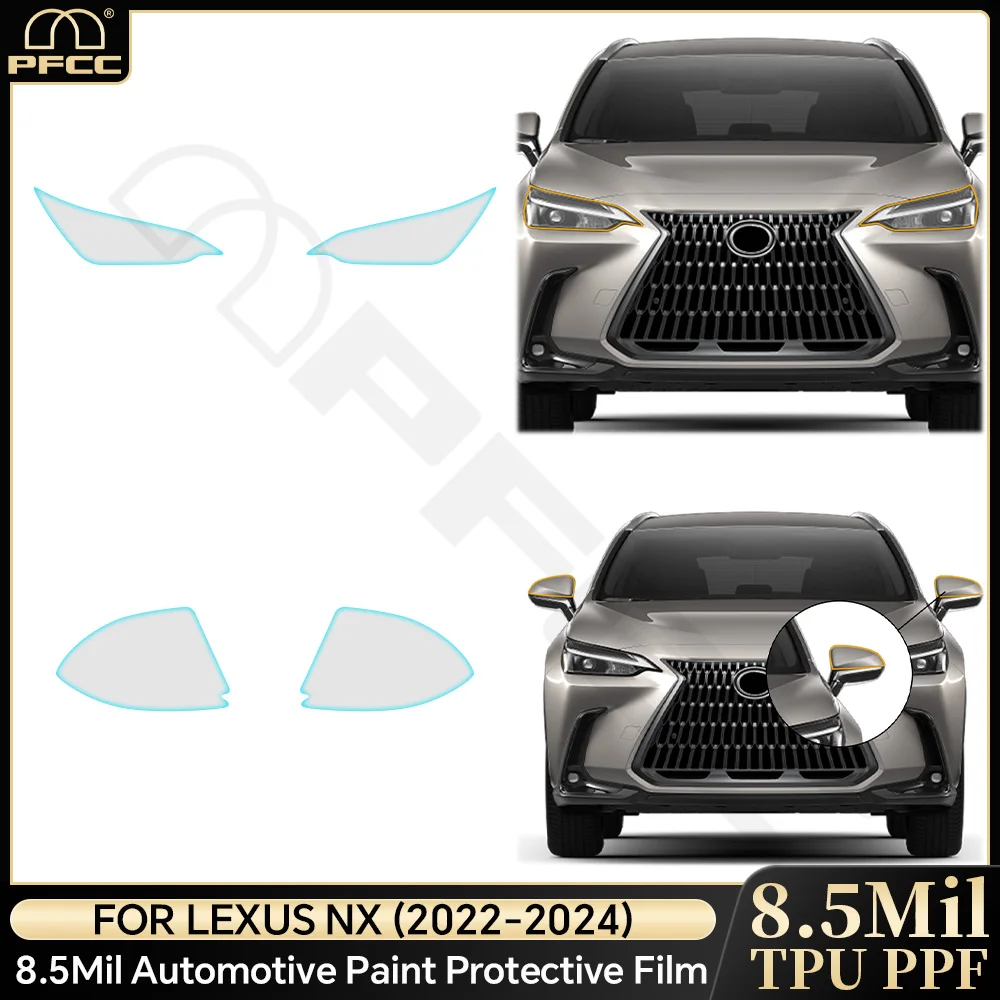 

Pre Cut For Lexus NX 250 350 350H 450H 2022-2024 PPF Bra Headlight Rearview Paint Protection Film Clear TPU Kit Anti-scratch