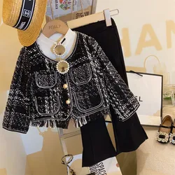 Children's Clothing Sets Woven Coat + Bell-bottom Pants 2pcs Toddler Girl Clothes Baby Girl Outfit Set Kids Boutique Clothes