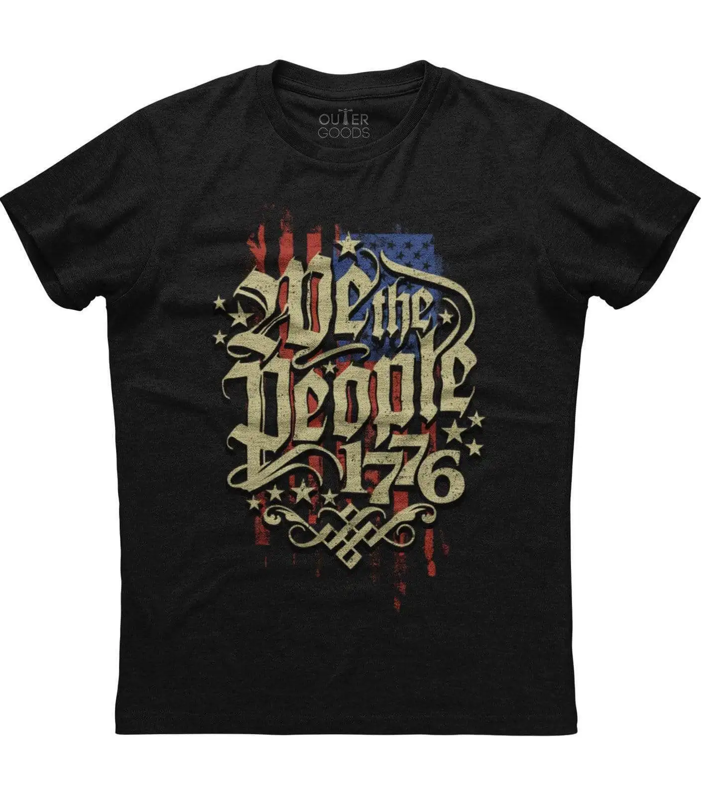 

We The People, 1776. Distressed American Flag Patriotic T-Shirt. Summer Cotton O-Neck Short Sleeve Mens T Shirt New S-3XL