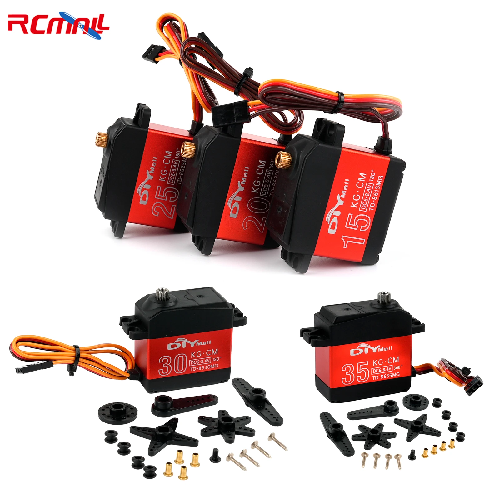 High Torque Digital Servo Full Metal Gear 15KG 20KG 25KG 30KG 35KG Carbon Brush Motor 180 270 360 Degree for RC Car Robotic Arms