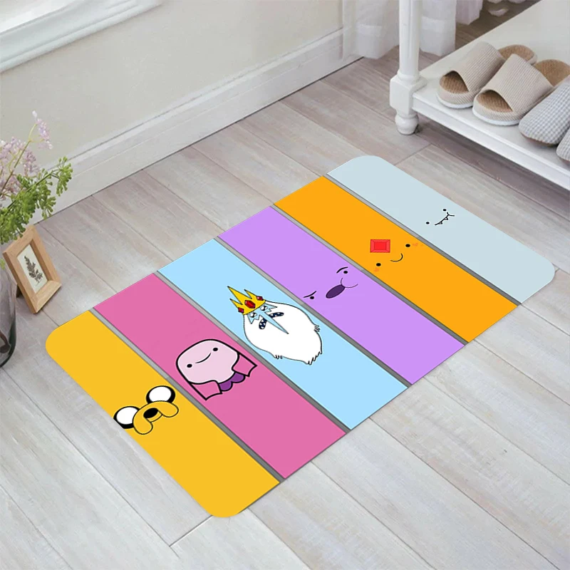 

Cartoon A-Adventures Funny Time Floor Mat Carpets Kitchen Carpet Balcony Rugs Aesthetic Room Decoration Home Foot Rug Door Mats