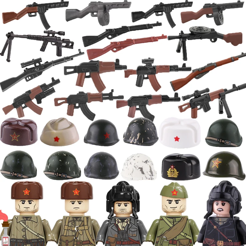 Military Building Blocks Sovet Union Solider Figures Toys Gifts Weapons Guns Helmets Compatible Army Equipments MOC Mini Bricks