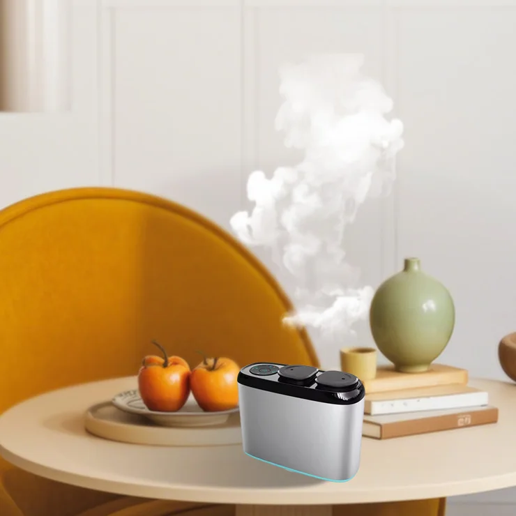 Умная бытовая техника Безводный ароматерапевтический распылитель аромата Диффузор с двойной насадкой Аромат Алюминиевый корпус Ультразвуковой электрический