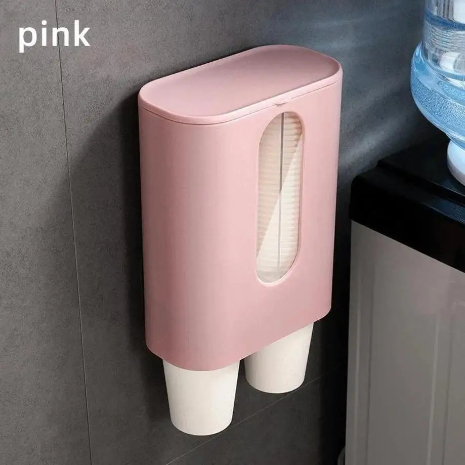 

1 Pcs Household Disposable Cup Holder Automatic Cup Extractor Water Dispenser Water Cup Holder Punch Free Paper Cup Storage Rack