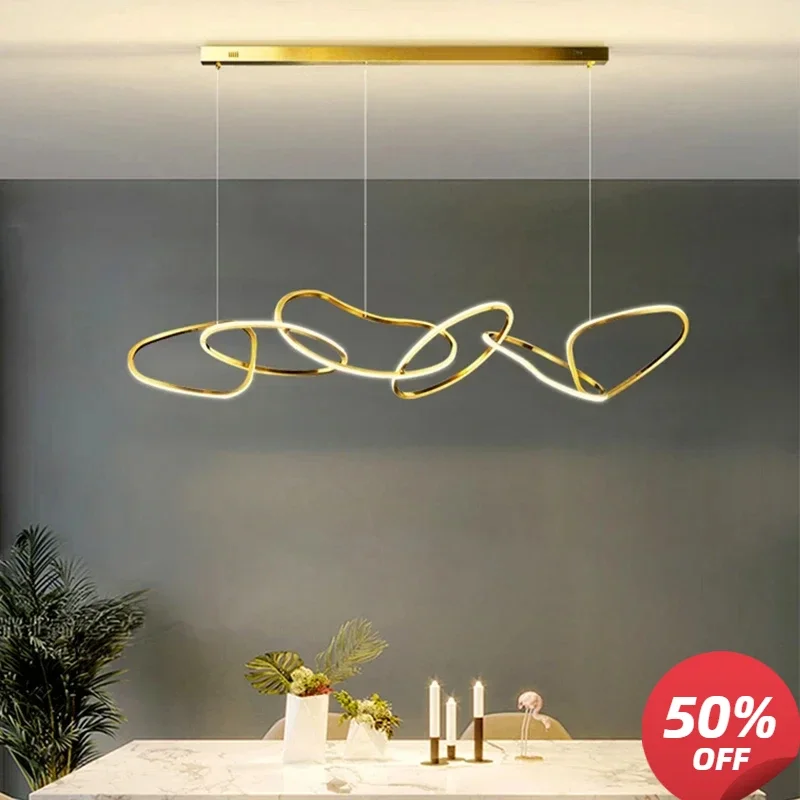 Modern Simplicity Circle LED Pendant Lights for Dining Living Home Decor Hanging Ring Chandelier Lamp Fixture