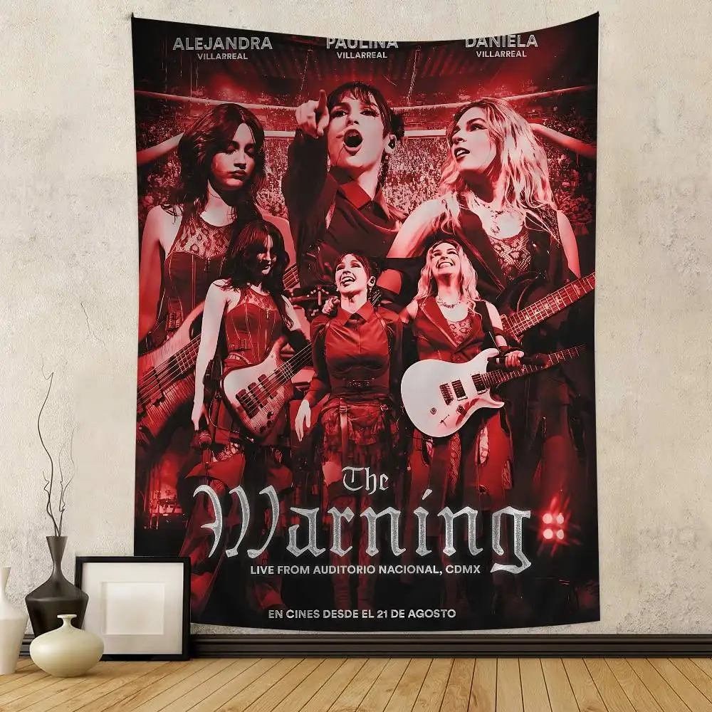 روك باند W-مخطط تحذير نسيج الفن الخيال العلمي غرفة ديكور المنزل رخيصة الهبي الجدار الشنق #2