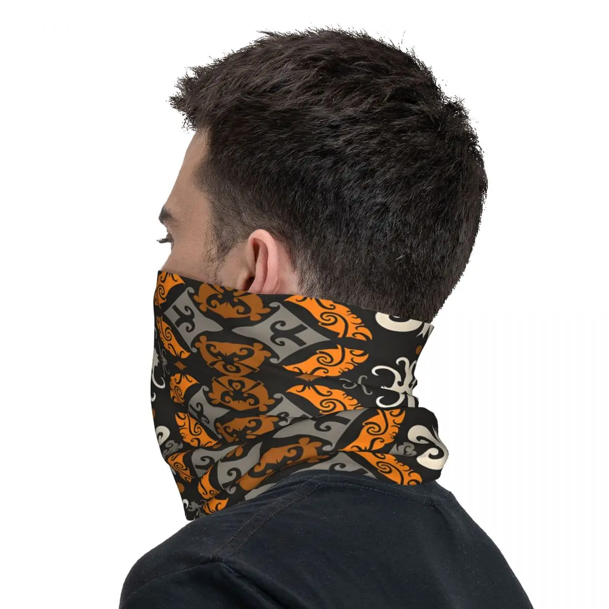 Dayak modello etnico Bandana collo sciarpa bianca multiuso copricapo pesca Unisex adulto inverno