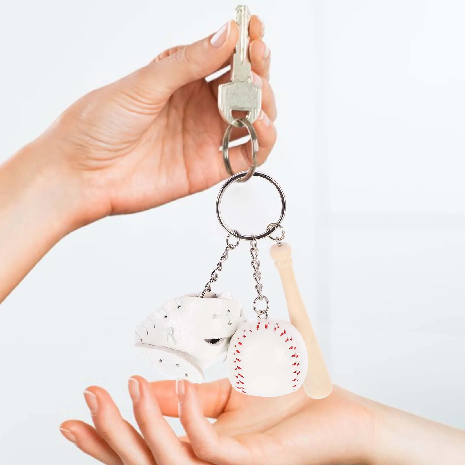 2 قطعة سلسلة مفاتيح البيسبول الأنيقة براعة ممتازة تفاصيل عصرية مثالية للإكسسوارات المريحة على الطراز اليومي #2