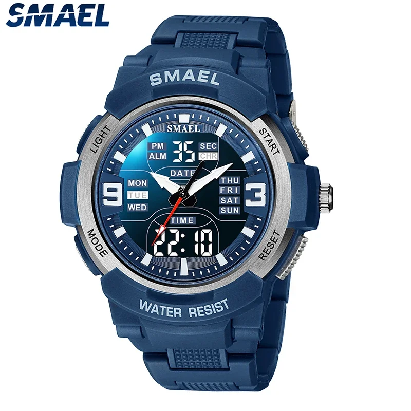 SAMEL-reloj Digital para hombre, cronógrafo deportivo, resistente al agua, 5 barras, de pulsera de cuarzo, 2022