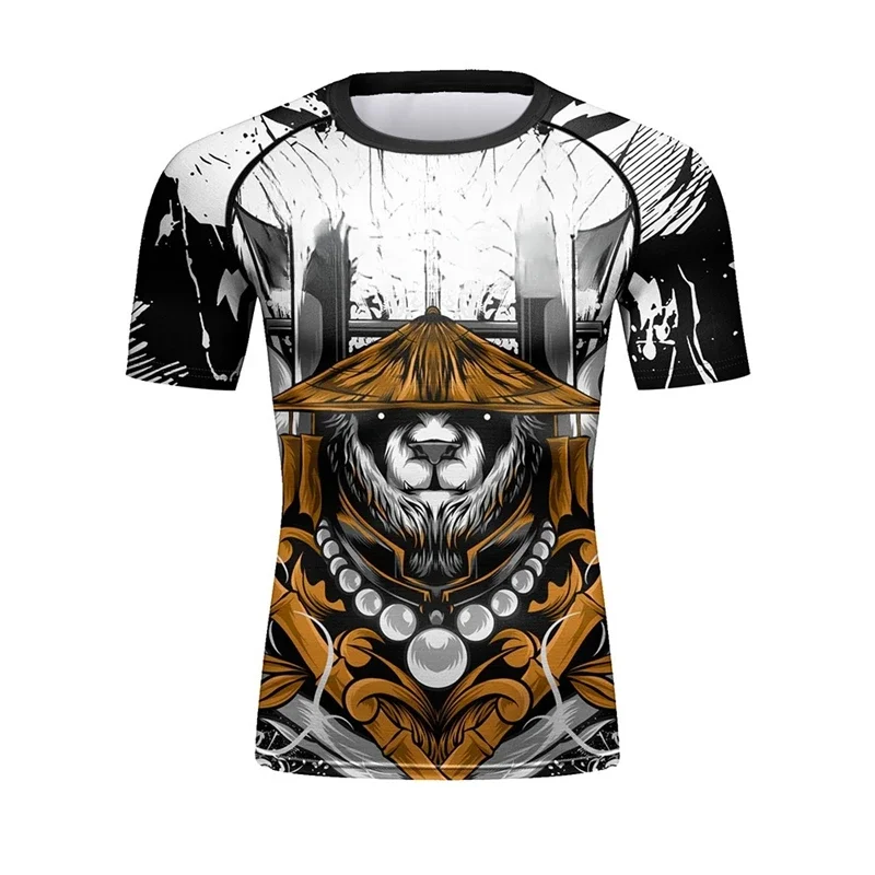 

Trendy animal print men's fitness T-shirt - Summer fashionable short-sleeved 3D printed sports T-shirt - Cool street style sport