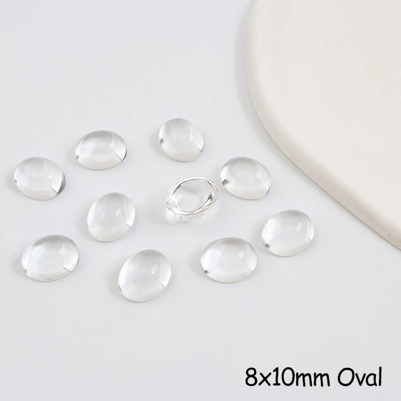 New Transparent Flat Back Smooth Crystal Glass Nail Art Rhinestone 3D Suitable For DIY Manicure Diamond 30/100Pcs