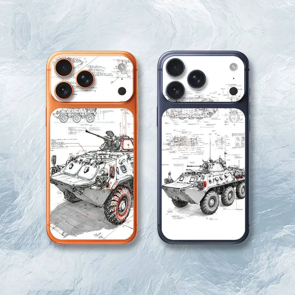 

Наклейка-пленка с рисунком бронетехники БТР-80 для iPhone 17 Pro Max